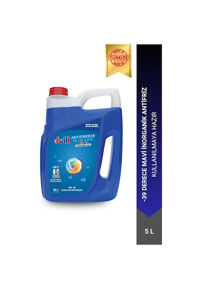 -39 / -40 Derece Hazır Karışım 5 Litre Mavi Antifriz - G11 Üretim Yılı: 2025 Mavi