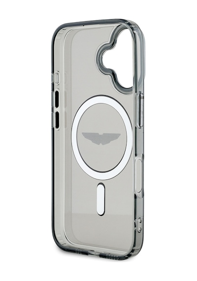 Apple Uyumlu iPhone 16 Kılıf Aston Martin Lisanslı Magsafe Şarj Özellikli Iml Baskı Logolu Buzlu Kapak Siyah