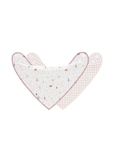 Lassig Organik Pamuk Üçgen Bebek Önlüğü, 2 Li Set, Çıtçıtlı, Ters Çevrilebilir Önlük Kod 003637 Çok Renkli