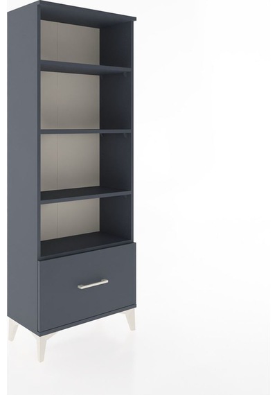 Arges Dolap 4 Raflı Tek Çekmeceli 60x30x163 Antrasit-antrasit Antrasit