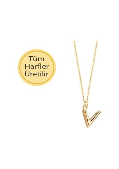 14 Ayar Altın V Harfli Kolye N11.4347