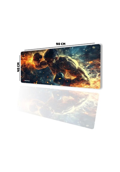 Sonictouch Ultragrand Ring Ateşi Boksör Temalı Gamer Oyuncu Xxl Klavye Mouse Pad 40x90cm Mousepad