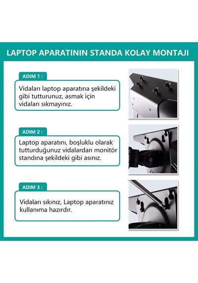Nb Fp-2 Ergonomic Monitör Kolları İçin 10"-17" Uyumlu Vesa Montaj Laptop Aparatı