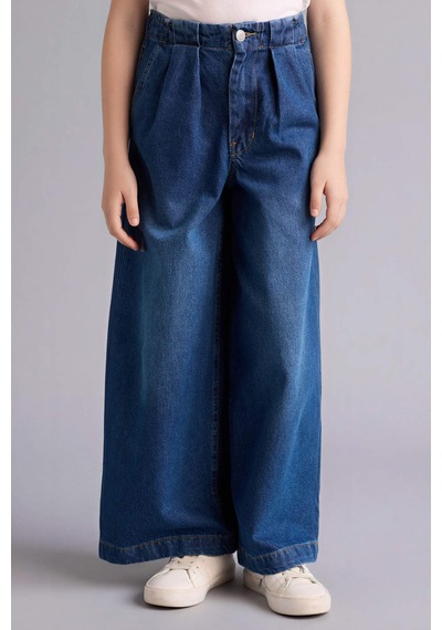 Defacto Wıde Leg Geniş Paça Jean Pantolon Kız Çocuk G9426a826smnm28 Mavi-nm28