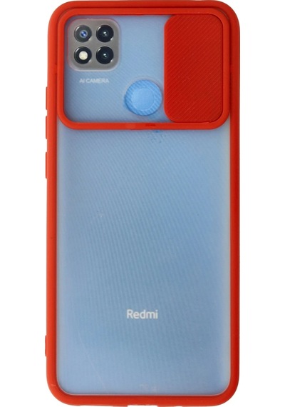 Newface - 886 - Xiaomi Redmi 9c Kılıf Palm Buzlu Kamera Sürgülü Silikon - Kmrsfres - - Kırmızı