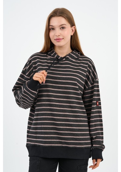 Alexander Gardi Çizgili Kapüşonlu Sweatshirt Unx-00242-wn Kahverengi