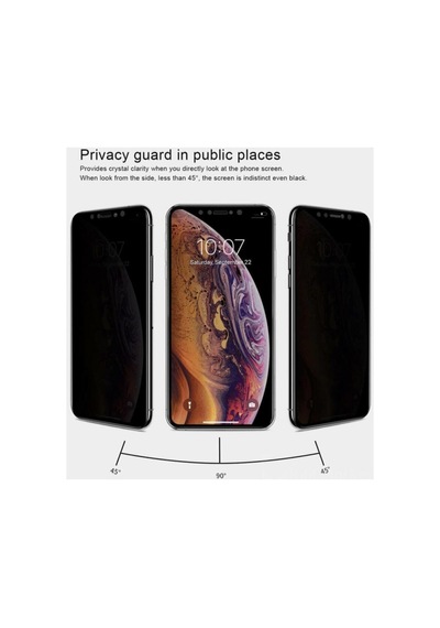 iPhone Uyumlu X/11 Pro Tam Kaplayan Gizlilik Filtreli Privacy Görünmez Hayalet Ekran Koruyucu Telefon Camı