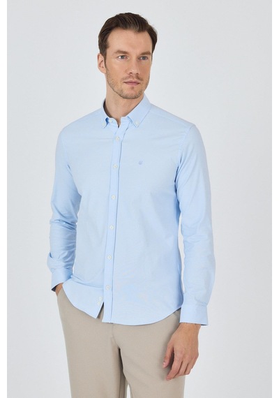 İmza Uzun Kol Düz Bez Ayağı Düğmeli Yaka Cepsiz Pamuklu Casual Slim Fit Gömlek 1004250212 Koyu Mavi İmza Uzun Kol Düz Bez Ayağı Düğmeli Yaka Cepsiz Pamuklu Casual Slim Fit Gömlek 1004250212 Koyu Mavi