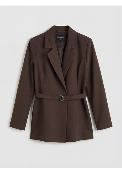 Lcw Modest Kahverengi Beli Kemerli Kadın Blazer Ceket