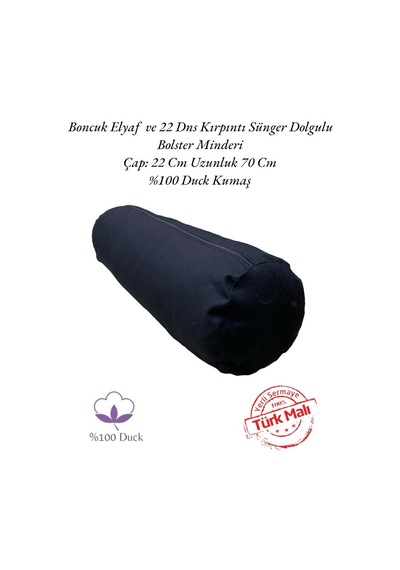 Remege Meditasyon Minderi & Bolster Minderi İkili Set Siyah Syh3