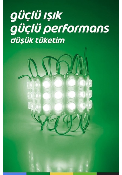 Dc 12v 3w Yeşil Modül Parmak Led Su Geçirmez Tabela Aydınlatma Dekoratif Led Modül 5 Adet