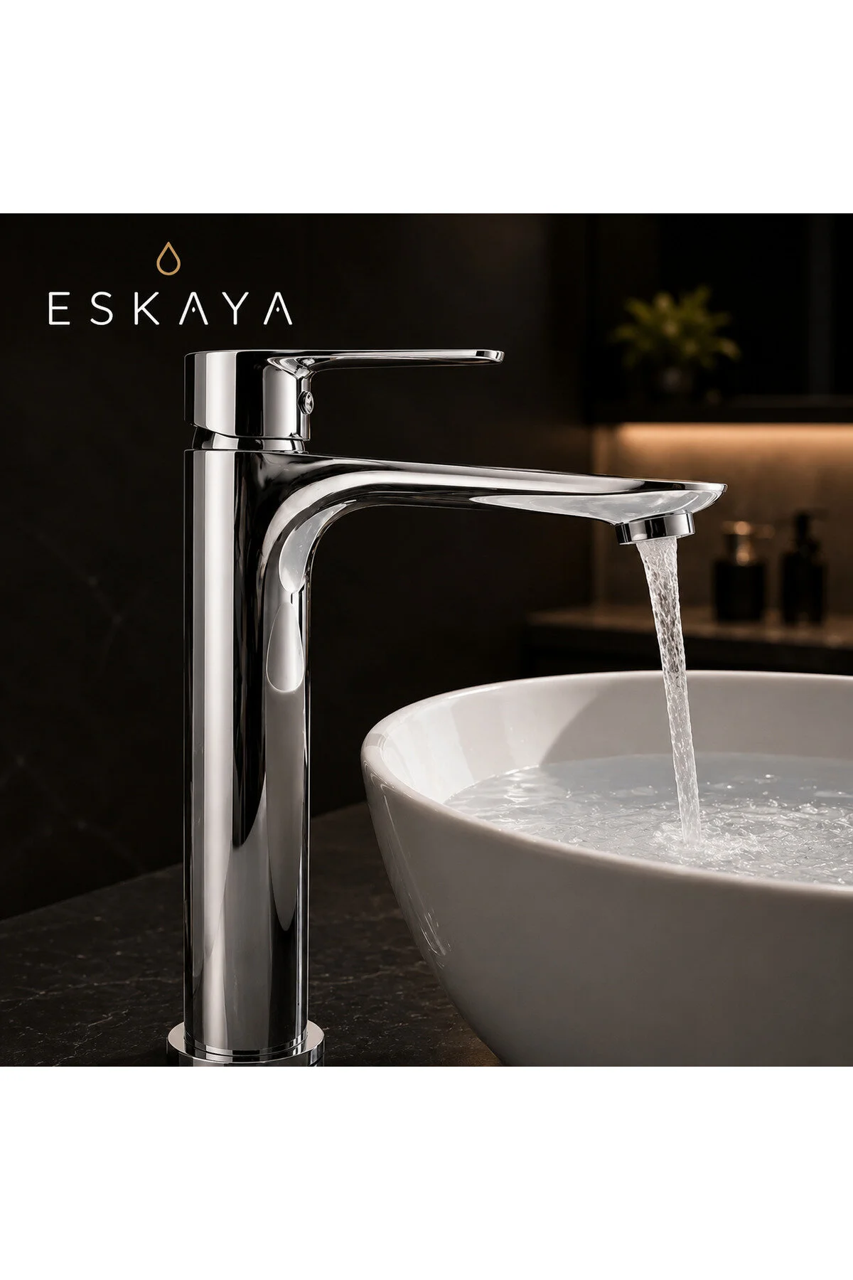 Krom Çanak Banyo Lavabo Bataryası Gri