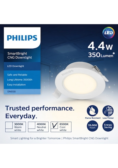 Phılıps-dn058b Led4/865 220-240v D80 Rd Sıva Altı Yuvarlak Beyaz