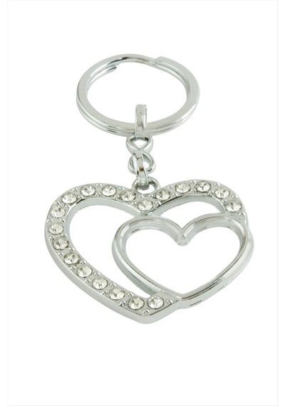 - 875 - Taşlı Anahtarlık - Csmo-tex - Gümüş Rengi
