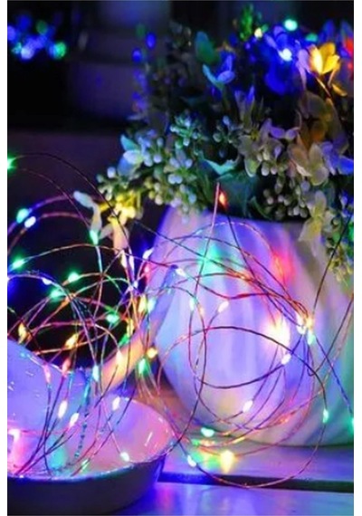 Dekoratif 3 Metre Rgb Pilli Peri Led Aydınlatma Fonksiyonlu Parti Yılbaşı Süsleme RGB