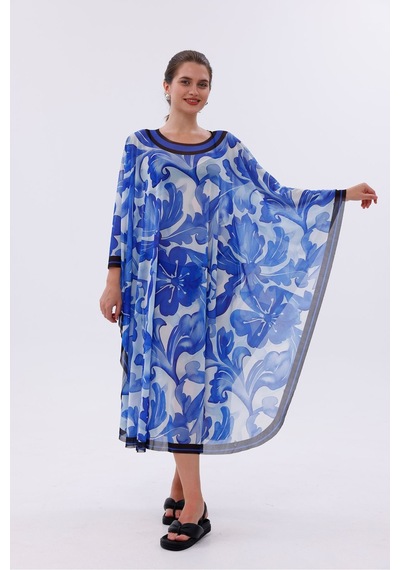 Tarzını Seç Kimono Pareo - Tesettür Pareo - Akdeniz Model 240x135 Cm Çok Renkli