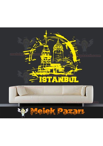 Istanbul Galata Kulesi Ve Kız Kulesi Duvar Sticker