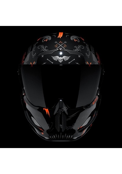 Ruroc At4.0 Carbon Blackbird Kapalı Kask Siyah - Kırmızı