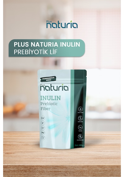 Plus Naturia İnülin Prebiyotik Lif Vegan, Glutensiz, C Vitamini Takviyeli 400g