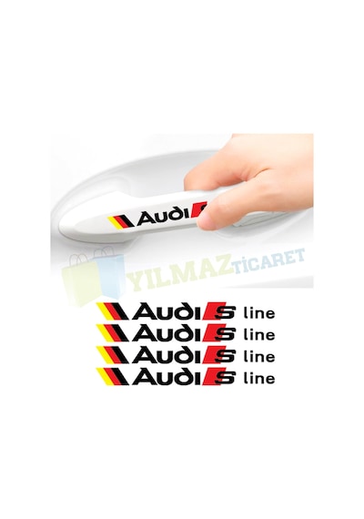 Audi S Line Logo Ayna Jant Kapı Kolu Oto Sticker Yapıştırma 4 Ad