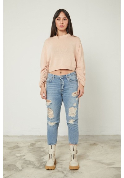 Skınny Jeans Ön Lazer Detaylı Pantolon 001