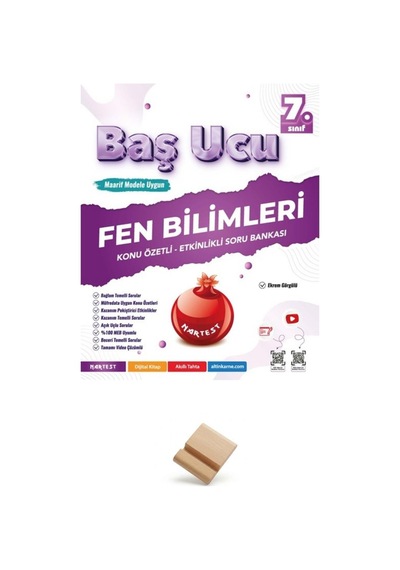 Nartest 7. Sınıf Maarif Bağlam Temelli Fen Bilimleri Baş Ucu Kitabı + Telefon Standı
