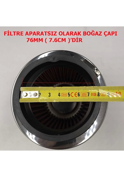 Ayarlanabilir Çaplı Açık Hava Filtresi Dar Kırmızı Renk 60mm-70mm-76mm