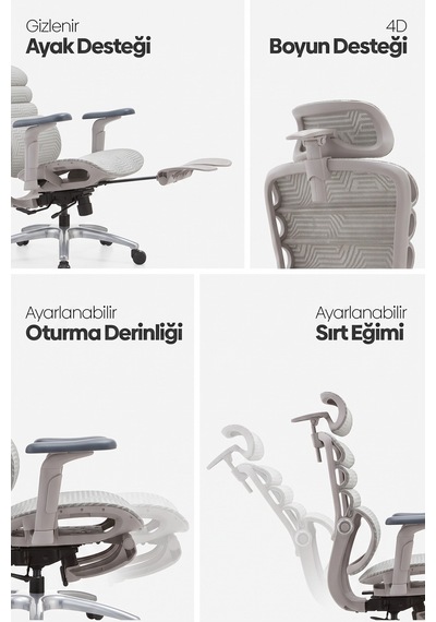 Rosso Ergonomik Çalışma Koltuğu - Beyaz