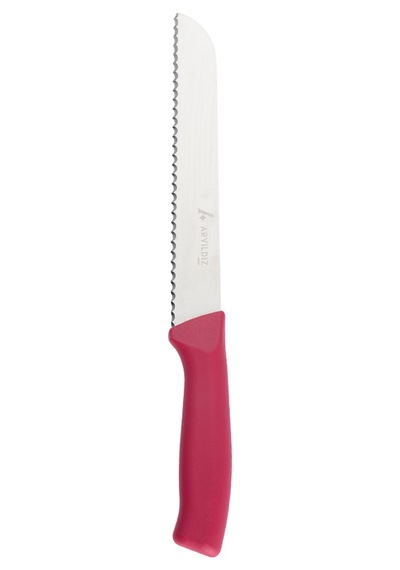 Aryıldız Rexa Tırtıklı Ekmek Bıçak Kırmızı 19 Cm Renkli