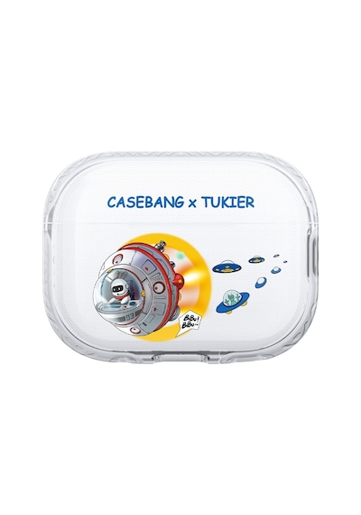 Apple Uyumlu AirPods Pro Kılıf Desenli Koruyucu Benks Casebang Departure Explore Silikon Kılıf Mavi-Sarı