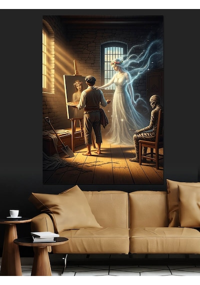 Ahşap Tablo Hayalet Ressam Atölye Çizimi