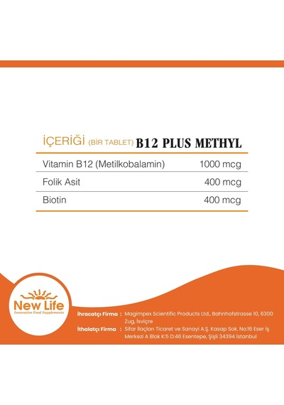 B12 Plus Metilkobalamin 30 Tablet 3 Paketi