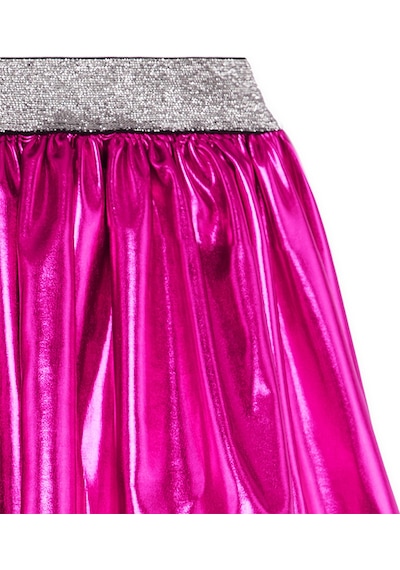 Denokids Kız Çocuk Koyu Pembe Metalik Parlak Etek Renkli