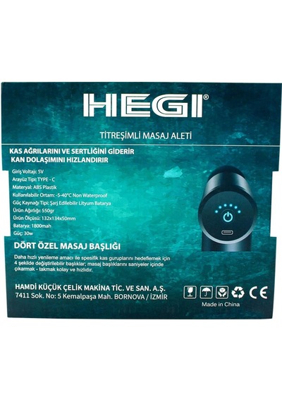 Hegı Tıtresımlı Sarjlı Masaj Tabancası-25340 - Siyah