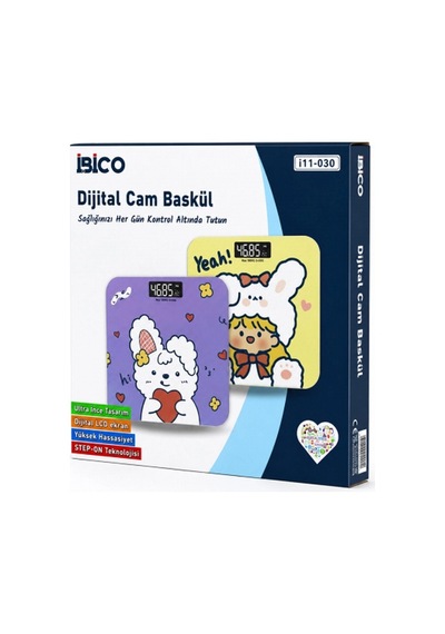 Dijital Cam Tartı - Sevimli Desenli Tasarım - Lcd Ekran - Pilli Renkli