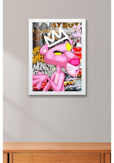 Pink Panther Çerçeveli Tablo - Print Money Serisi Poster Tablo