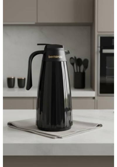 Bernardo Velana Cam Termos Siyah 1.5 Litre Açık Beyaz