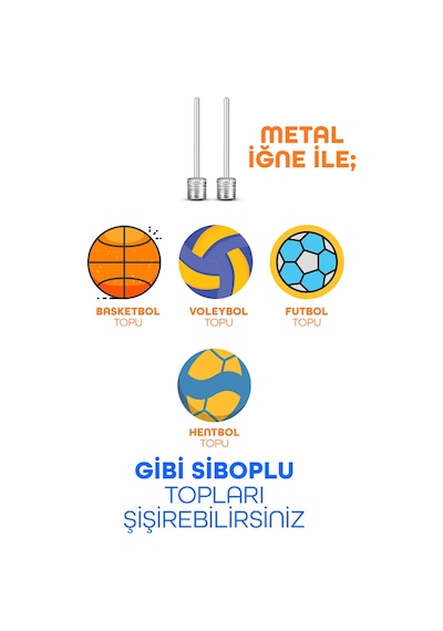 1 Koli 250 Adet Şişirme Pompa Seti Futbol Bisiklet Topu Şişme Yatak Simit Şişirme Pompası 20cm Mavi