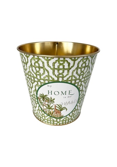 Metal Popcorn Kutusu - Patlamış Mısır Kovası 13.5 Cm, Forrest Er149-8i Desenli