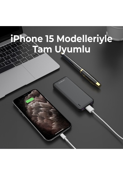 Omars 10000mah 20w Type-c Pd Ve 2 Usb-a Üç Çıkışlı Led Powerbank