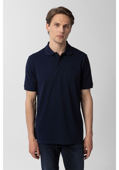 Süvari Lacivert Regular Düz Polo Yaka Tişört
