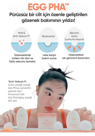 Cilde Aydınlık Ve Pürüzsüz Görünüm Kazandıran Gözenek Karşıtı Krem A'pıeu Egg Pha Pore Cream