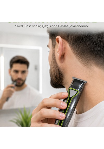 Profesyonel Erkek Tıraş Makinesi 3 Taraklı T Tipi Bıçaklı Usb Şarjlı Saç Sakal Kesme Makinesi
