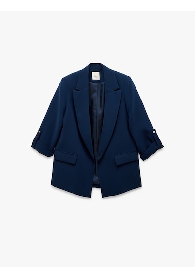 Koton Şal Yaka Kıvırmalı 3/4 Kol Detaylı Cepli Oversize Blazer Ceket Lacivert 6wak50048uw Lacivert Koton Şal Yaka Kıvırmalı 3/4 Kol Detaylı Cepli Oversize Blazer Ceket Lacivert 6wak50048uw Lacivert