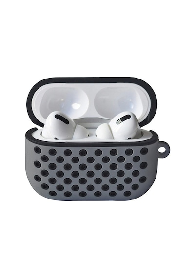 Gld-spt- Newface Apple Uyumlu AirPods Pro 2 2.nesil Spor Delikli Kılıf - Gri-siyah