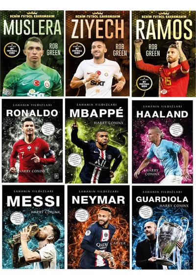 Sahanın Yıldızları - Benim Futbol Kahramanım Futbolcu Kartı - Poster Hediyeli Toplam 9 Kitap