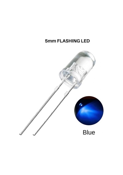 Flaşörlü Led Mavi 2 Bacaklı 5mm