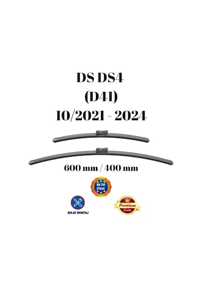 Ds Ds4 D41 2021 2022 2023 2024 Uyumlu Ön Cam Silecek Süpürgesi Takımı 600/400mm Silbak Sb2416c2