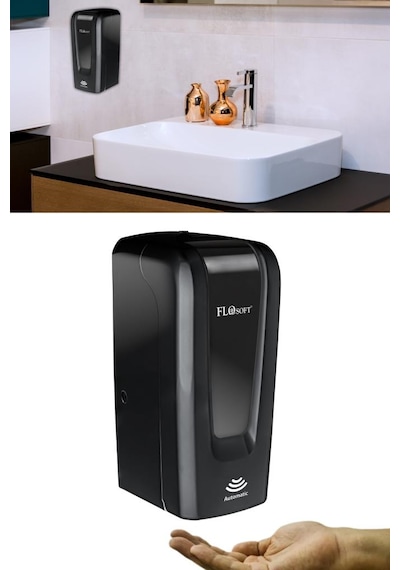 Sensörlü Köpük Sabun Verici 1000ml, Fotoselli Otomatik Köpük Sabun Dispanseri Sabunluk F046s Siyah Siyah