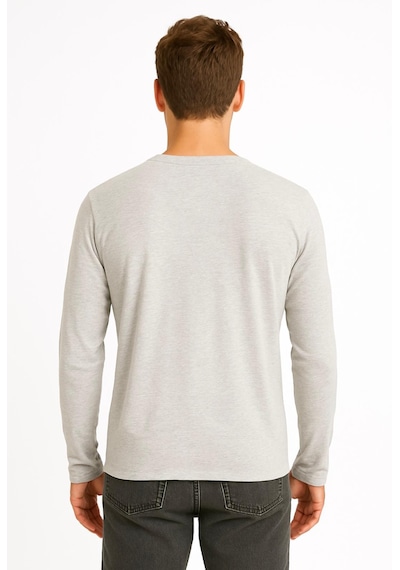 Axxel Erkek Gri Melanj Uzun Kollu Süprem T-shirt-d2275 Gri Melanj